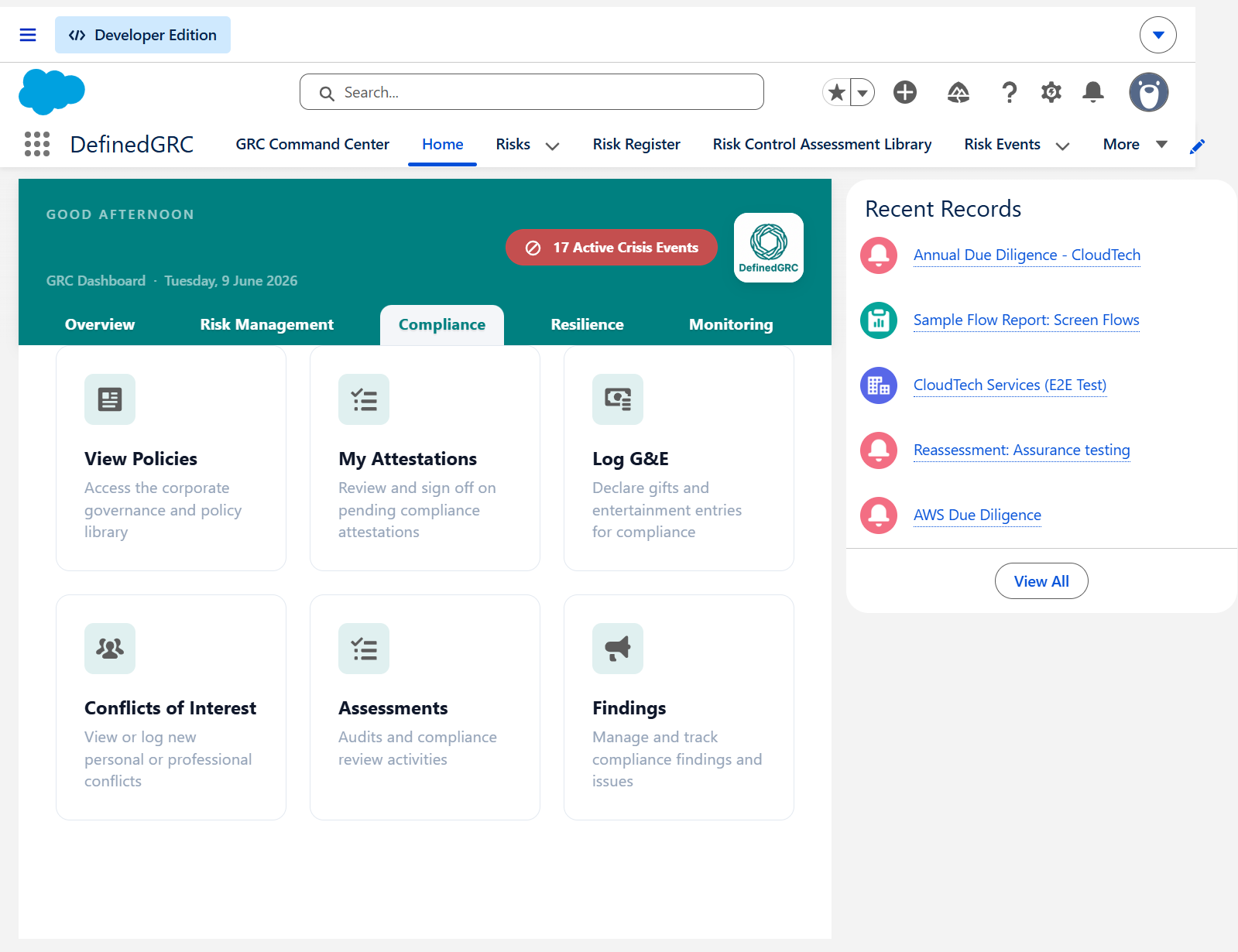 Dashboard - Compliance